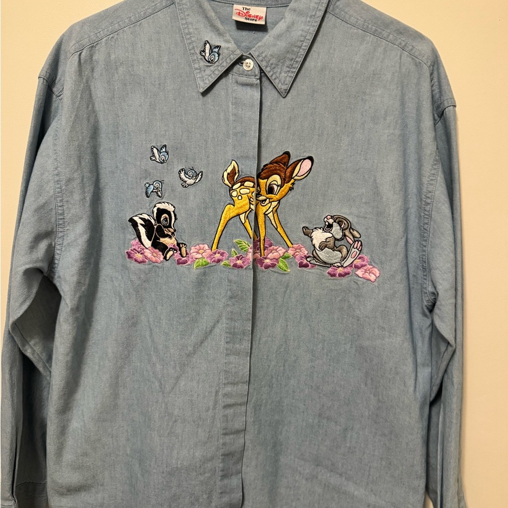 Vintage Disney Bambi Embroidered Denim Shirt
